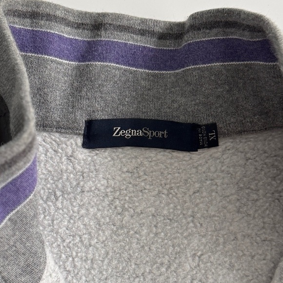 Zegna Sport Men’s 1/4 Zip Pullover Sweater Fleece Gray High Neck Size XL Casual - Picture 2 of 9